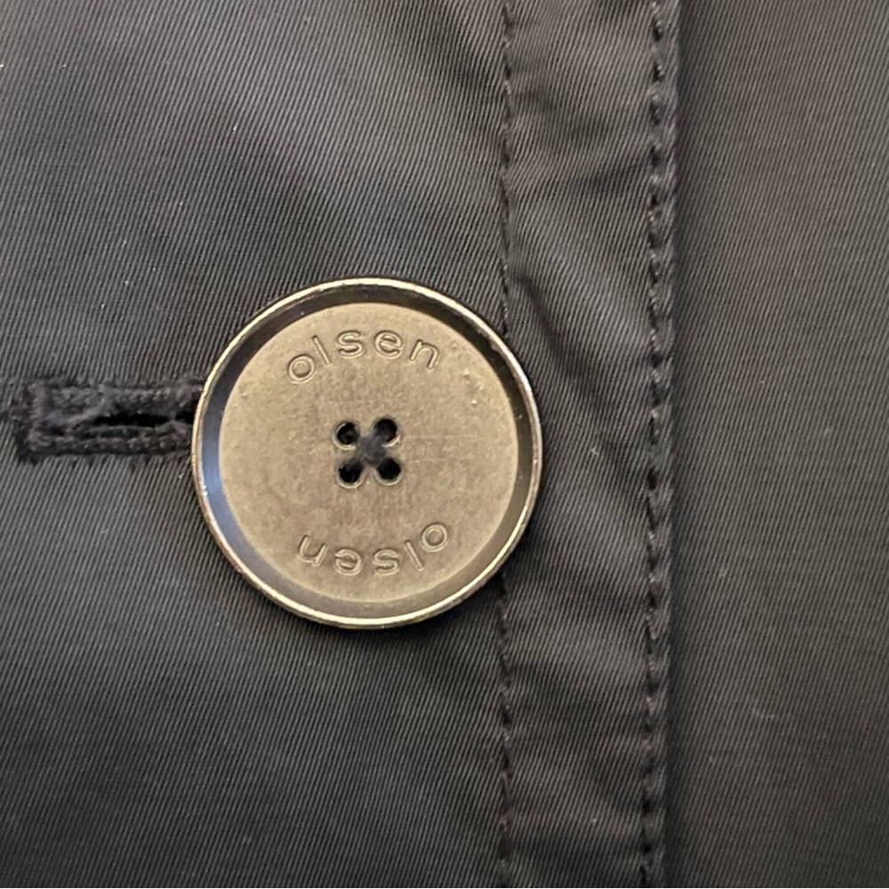 Olsen Europe Midnight Black Double-Breasted Mid-Length Pea Coat – Size 12 EUC - Picture 7 of 14